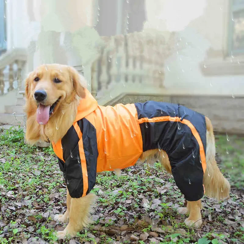 Large Dog Raincoat Big Dog Clothes Waterproof Coat Jacket Jumpsuit Samoyed Husky Labrador Golden Retriever Clothing Pet Costumes