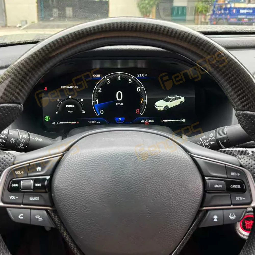 12.3 Inch LCD Digital Dashboard Panel For 10th Gen Honda Accord Virtual Instrument Cluster Cockpit Speedometer Screen Head Unit