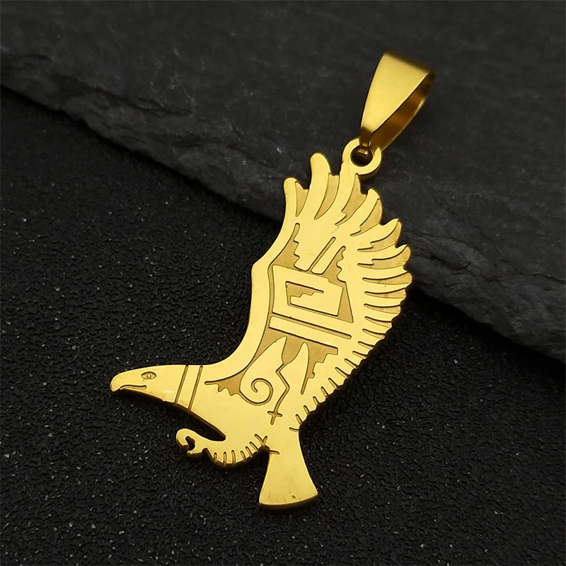 3Pcs Aztec Animal Eagle Pendants For Women Men Stainless Steel Gold Silver Color Mysterious Bird Charms Jewelry Making