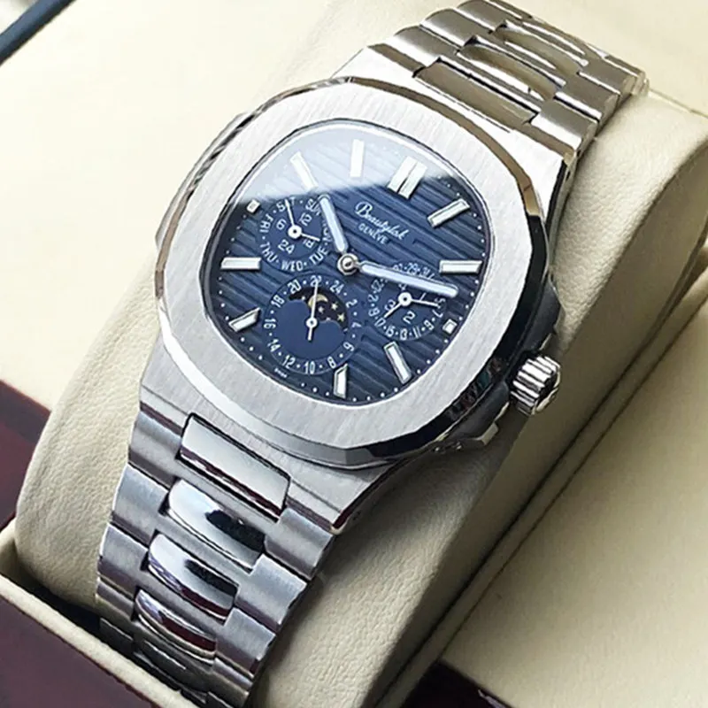 Rinifa Automatic Watches for Men Mechanical Nautilus Sapphire Moonphase Multi-functional Luxury Brand Montre Homme Reloj Hombre