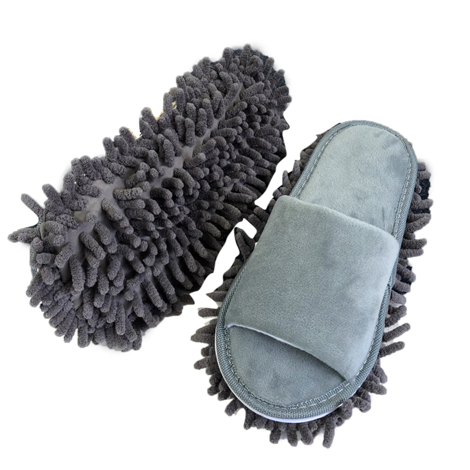 Vloerreinigingssokken, vloerslippers, lui open teen mop slippers, voor thuisgebruik, zacht, effen kleur, reinigingsslippers, vloerslippers, mop slippers
