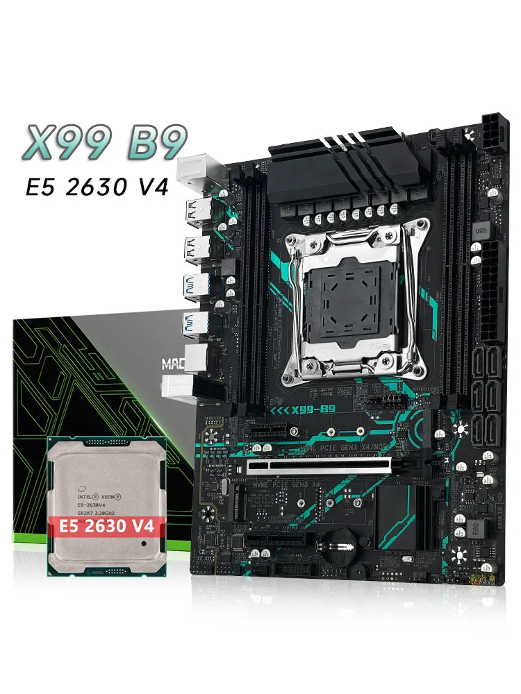 

MACHINIST X99 Kit Motherboard Intel Xeon E5 2630 V4 serie CPU LGA2011-3 support DDR4 desktop ECC RAM Dual M.2 NVME SATA M-ATX B9