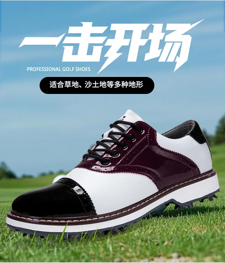 2026 Neue Professionelle Herren-Golfschuhe mit Spikes Wasserdicht Atmungsaktiv Rutschfest Bequeme Outdoor-Sport-Golf-Sneaker – Detail 3