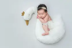 Newborn Photography Posing Swan Pony Props Baby Photoshoot Cute Doll Animal Toy Infants Photo Shooting Accessories Baby's Growth