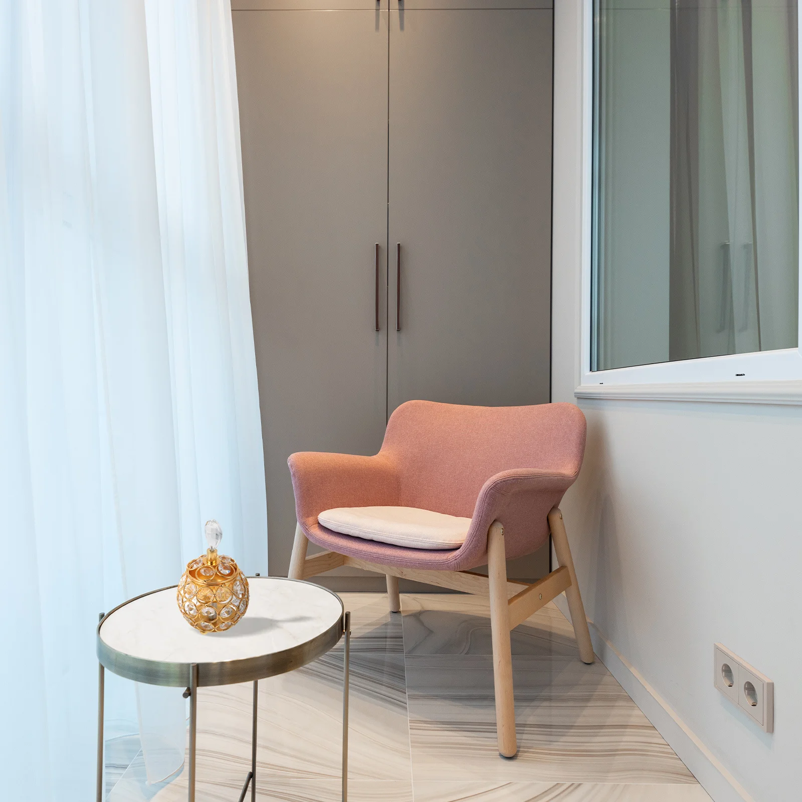 

1pc Golden Crystal Iron Aroma Diffuser For Home Office Yoga Room Decorative Incense Burner Holder For Meditation Relaxation