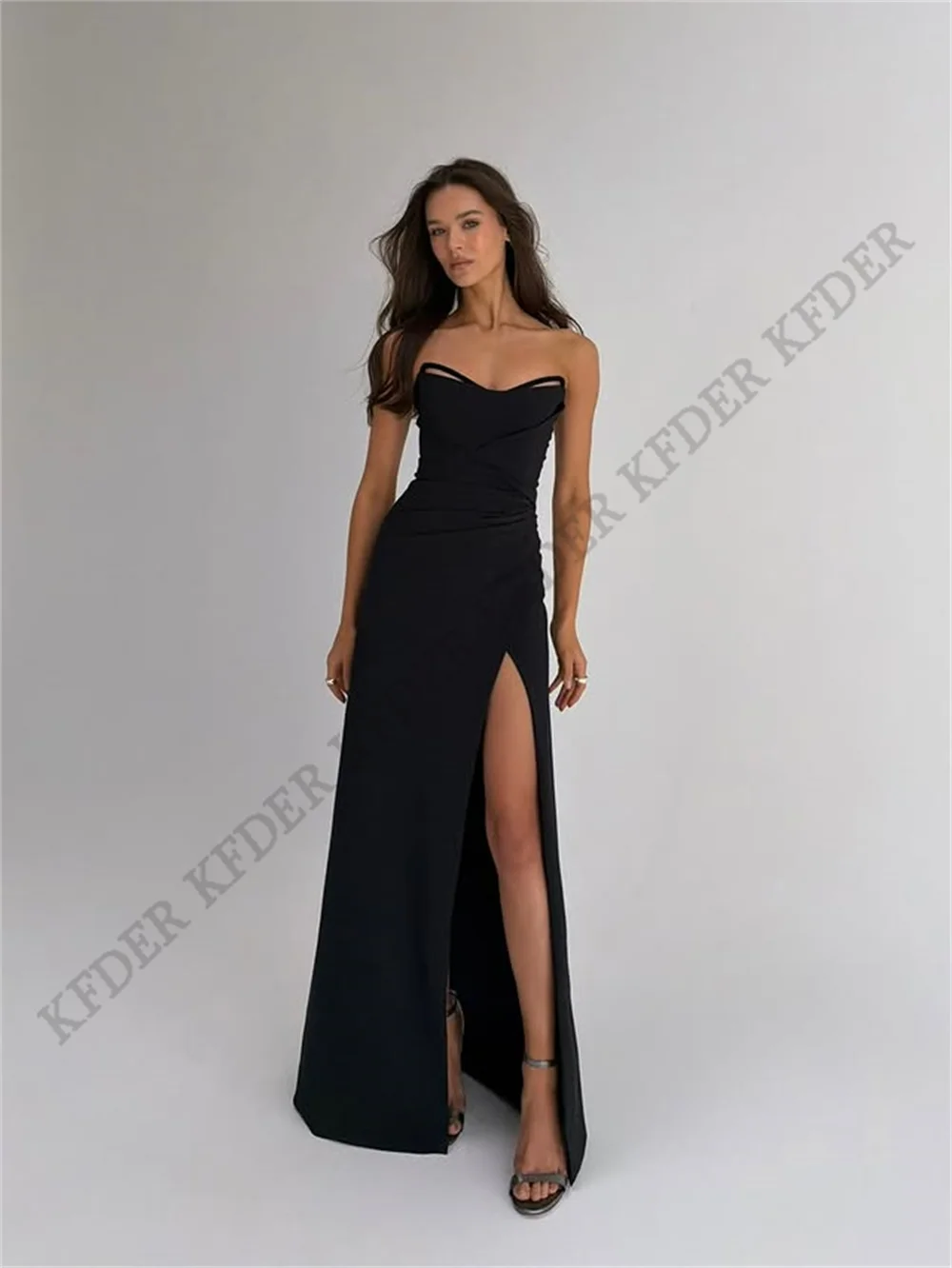 Simple A Line Black White Wedding Party Dress Sleeveless Stain Evening Gowns 2026 Vestido De Novia Floor-Length Customized