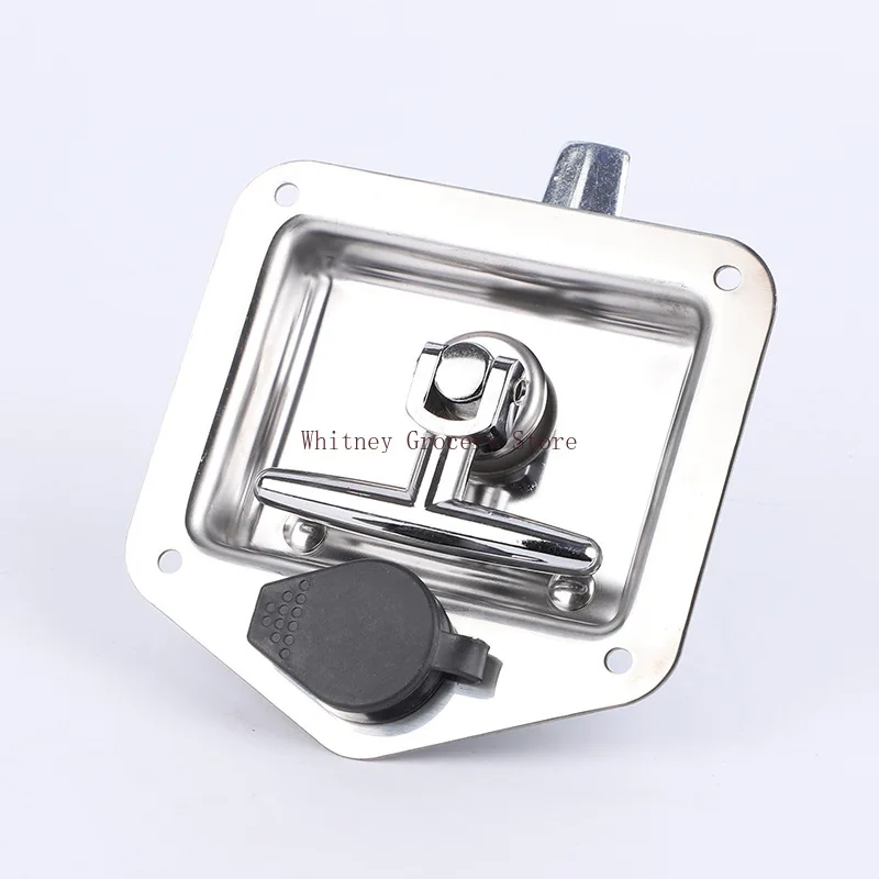 Stainless Steel Recessed Paddle Handle Locks with Linkage T-folding Handle Panel Lock for Large Heavy Duty Trucks