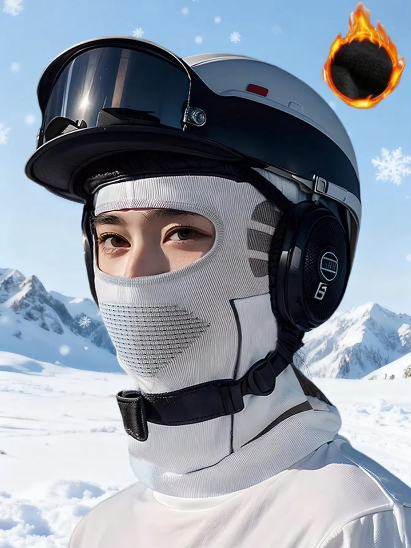 Winter Full Face Balaclava Fleece Ski Mask Windproof Breathable Neck Warmer for Snowboarding Cycling