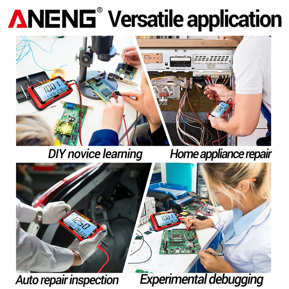 Imagem -04 - Aneng 613 Multímetros Inteligentes dc ac Tensão Capacitor Tester 4000 Contagens 10a Corrente 600v Voltímetro Teste Despertador Conjunto Ferramentas