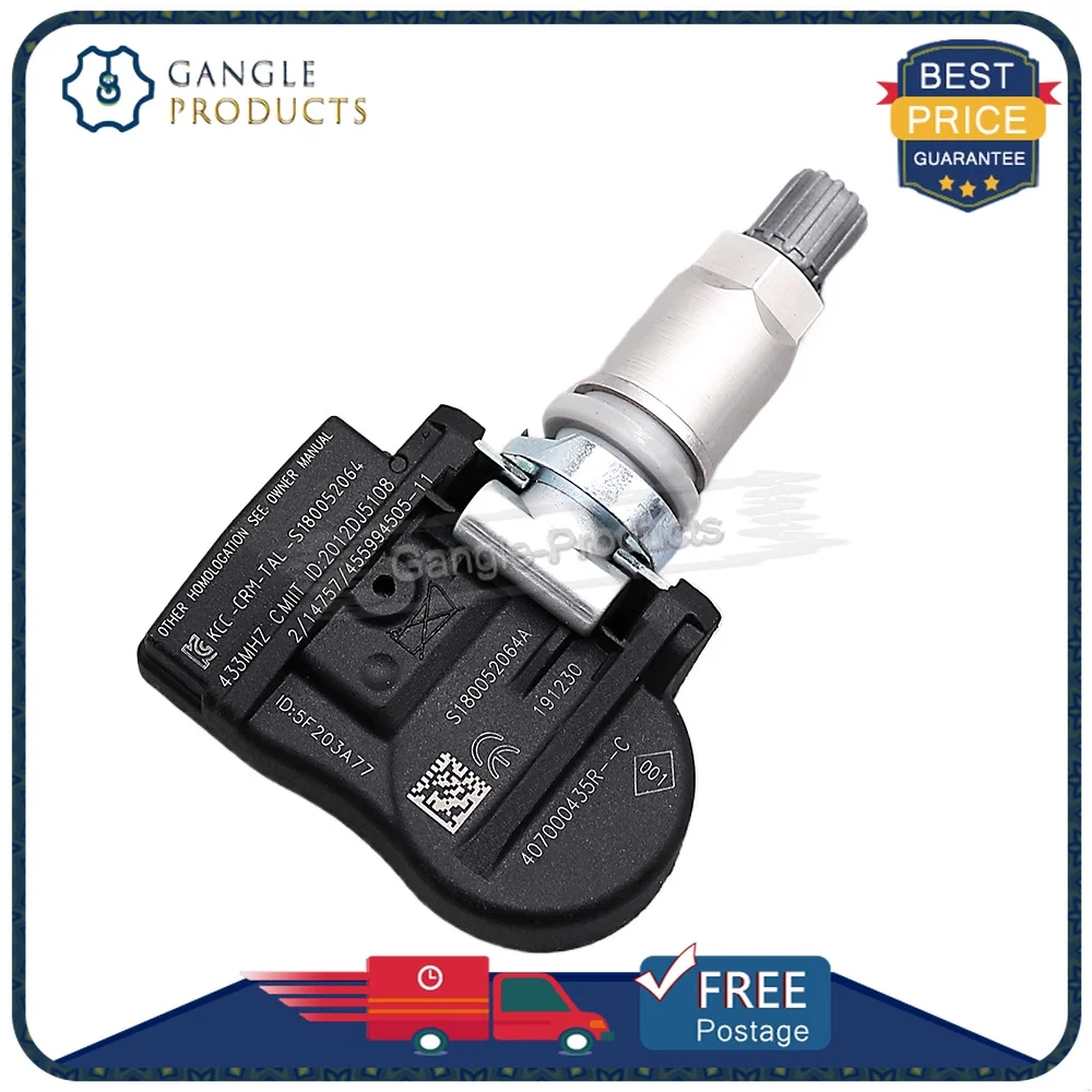 Tire Pressure Monitoring System, TPMS Sensor para Renault, Fluence, Laguna, Latitude, Megane, Van, Scenic, Zoe, 407000435R, 433MHz, 1 Pc, 4Pcs