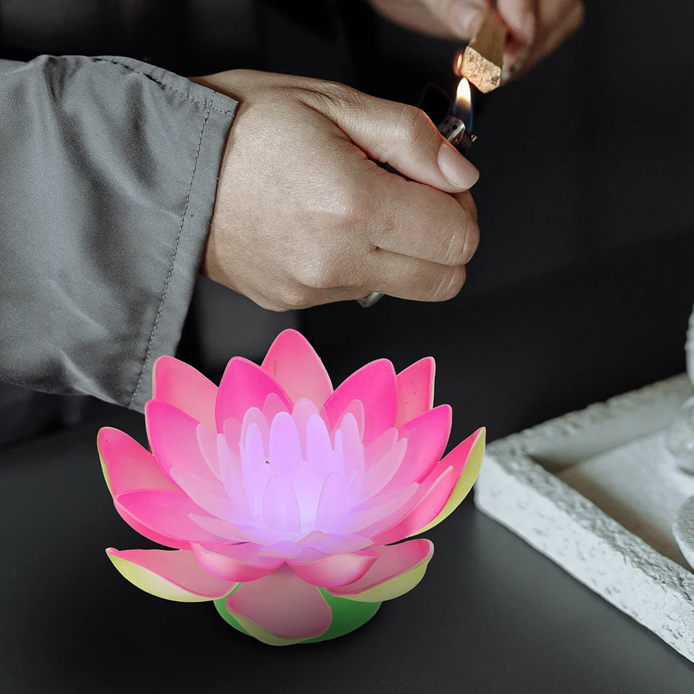 

2pcs LED Lotus Lamp Large Red Pink Operated Home Decoration Party Wedding Festival LED Electronic C les