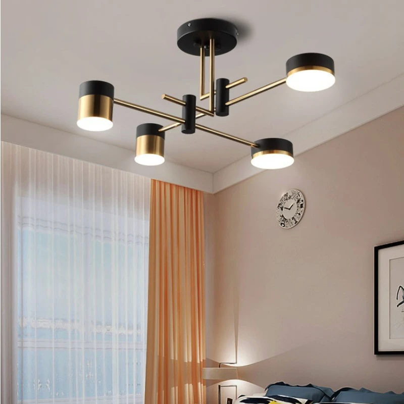 Lampade a sospensione a soffitto per soggiorno a LED nordiche Lampadari moderni creativi in oro nero per decorazioni per la camera Lampadari per isole da cucina