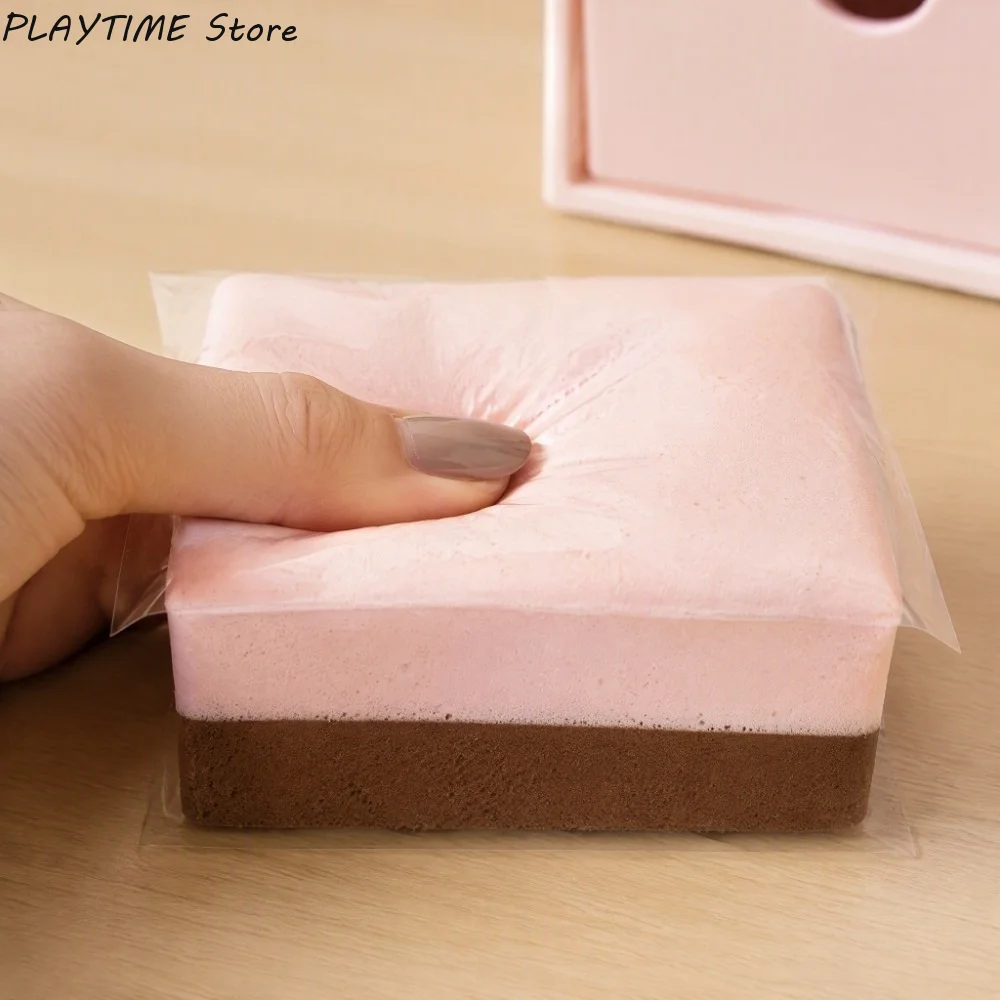 Squishy Double-Sided Sticky Cake Slow Rising Squeeze Toy Slow Rebound Cake Bread Stress Release Hand Relax Gift