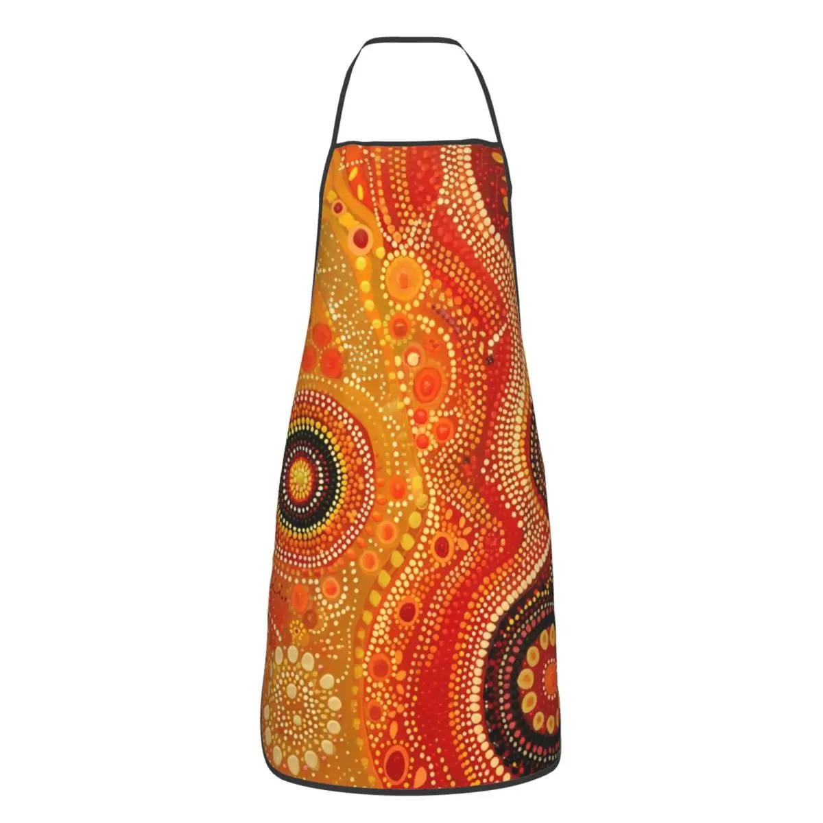 Custom Unisex Sunset Dreaming Bib Apron Adult  Chef Tablier Cuisine for Kitchen Cooking Radiant Aboriginal Dot Art Gardening