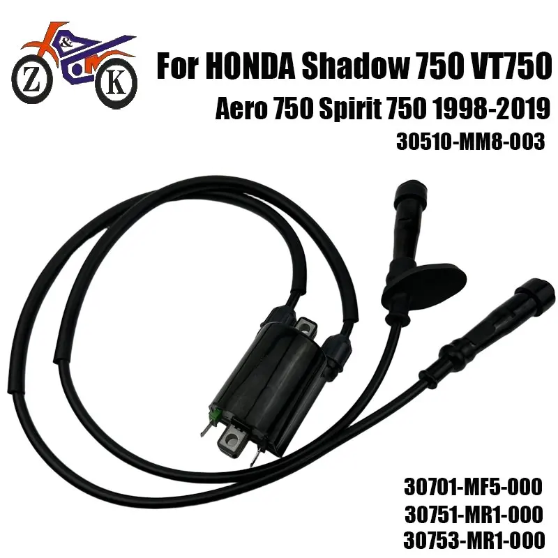 

1PCS Ignition Coil For HONDA Shadow 750 VT750 Aero Spirit 750 1998-2019 Motorcycle Part Replacement 30701-MF5-000 30510-MM8-003