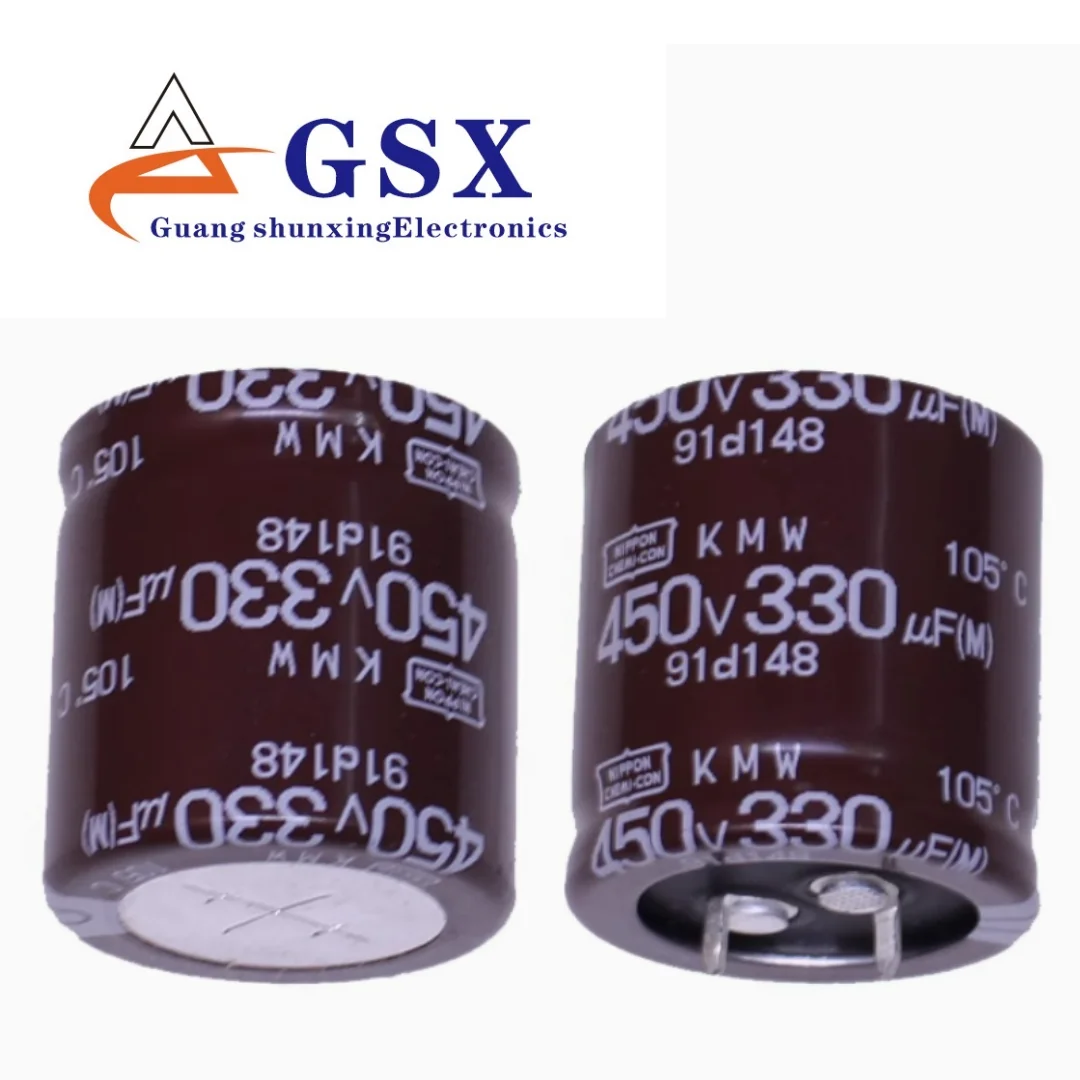 

330UF 450V imported aluminum electrolytic capacitor, 450v330uf, 30*30 KMW, 30*35 KMR, Black Diamond, 105 degrees