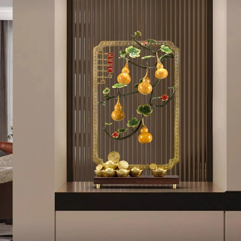 

Brass gourd ornament home living room wine cabinet decoration housewarming moving opening gift