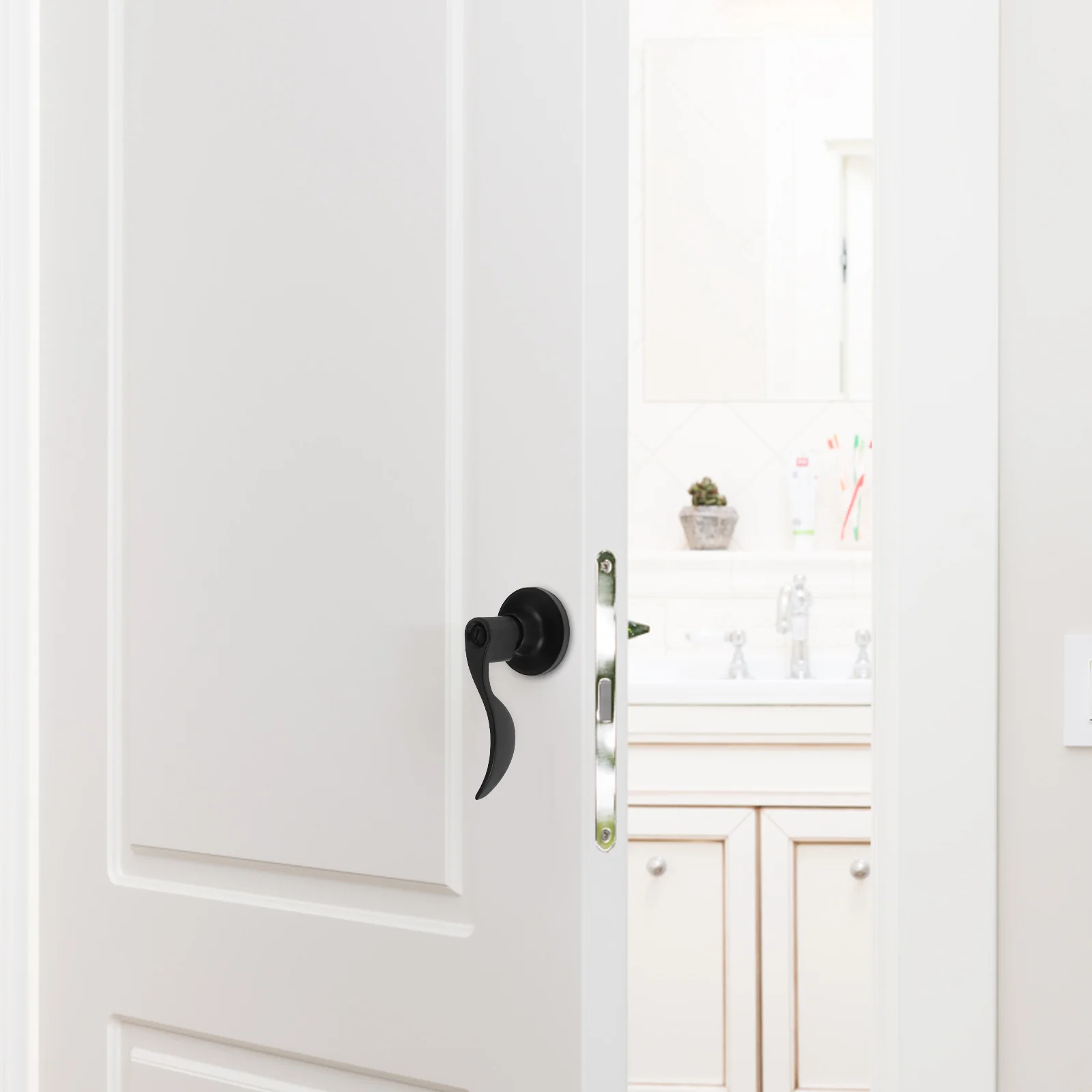 

Matte Black Door Handle Lock Style Silent Privacy Bedroom Bathroom Living Room Interior Door Hardware