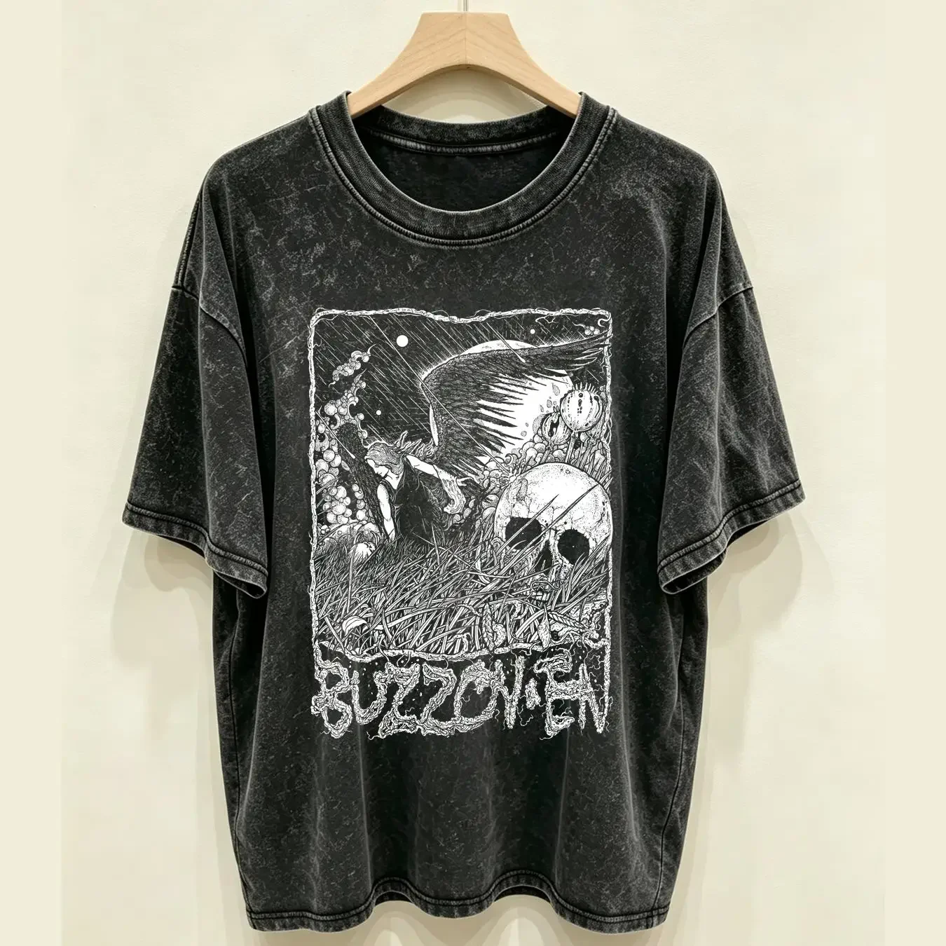 washed T Shirt Best Match Buzzoven Apocalyptic Angel Classic Premium Size S to 2XL vintage Washed homme Casual Versatile
