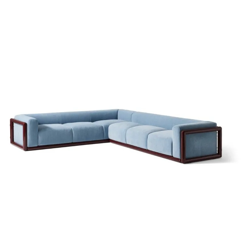 Italian minimalist style new designer creative living room sofa, new Chinese solid wood fabric vertical sofa
