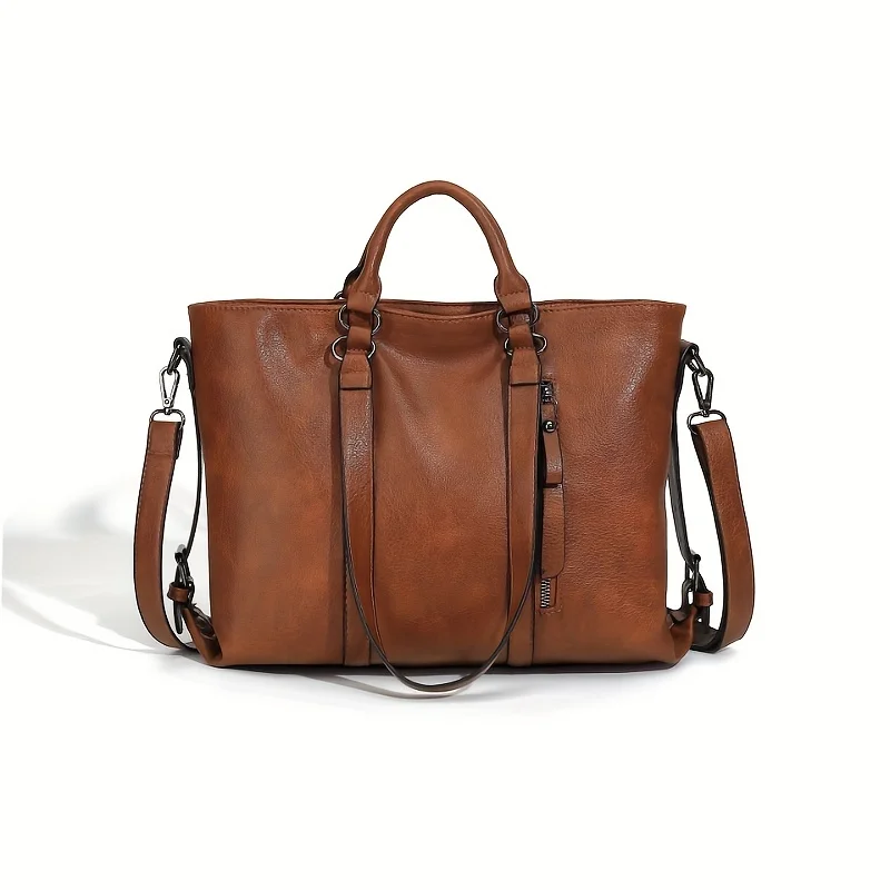 

Leather Large Capacity Shoulder Crossbody Bag, Fashion Retro Versatile Tote Bags, Suitable for Commuting and Banquet Occasions