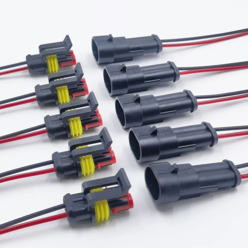 1/2/3/4 Pin Waterdichte Connector, Elektrische Terminal Snelle Connector, 10 Stuks/5Sets, Met Draad, Geschikt Voor Auto 'S, Schepen, Enz.