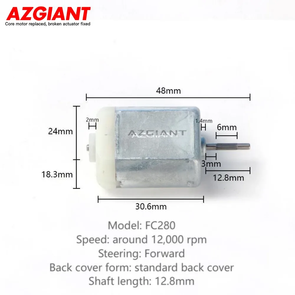 AZGIANT FC280 High-Speed Universal DC Motor 12V for Car Door Lock Direction Lock Trunk Lock Rearview Mirror Folding Module