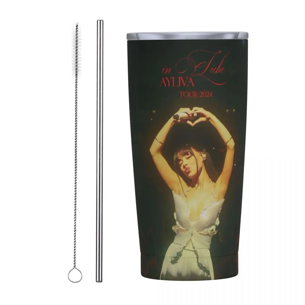 

Ayliva Cool Singer Tour 2024 Tumbler Vacuum Insulated Coffee Cups with Lid Straw Office Home Mug Hot Cold Drink 20oz