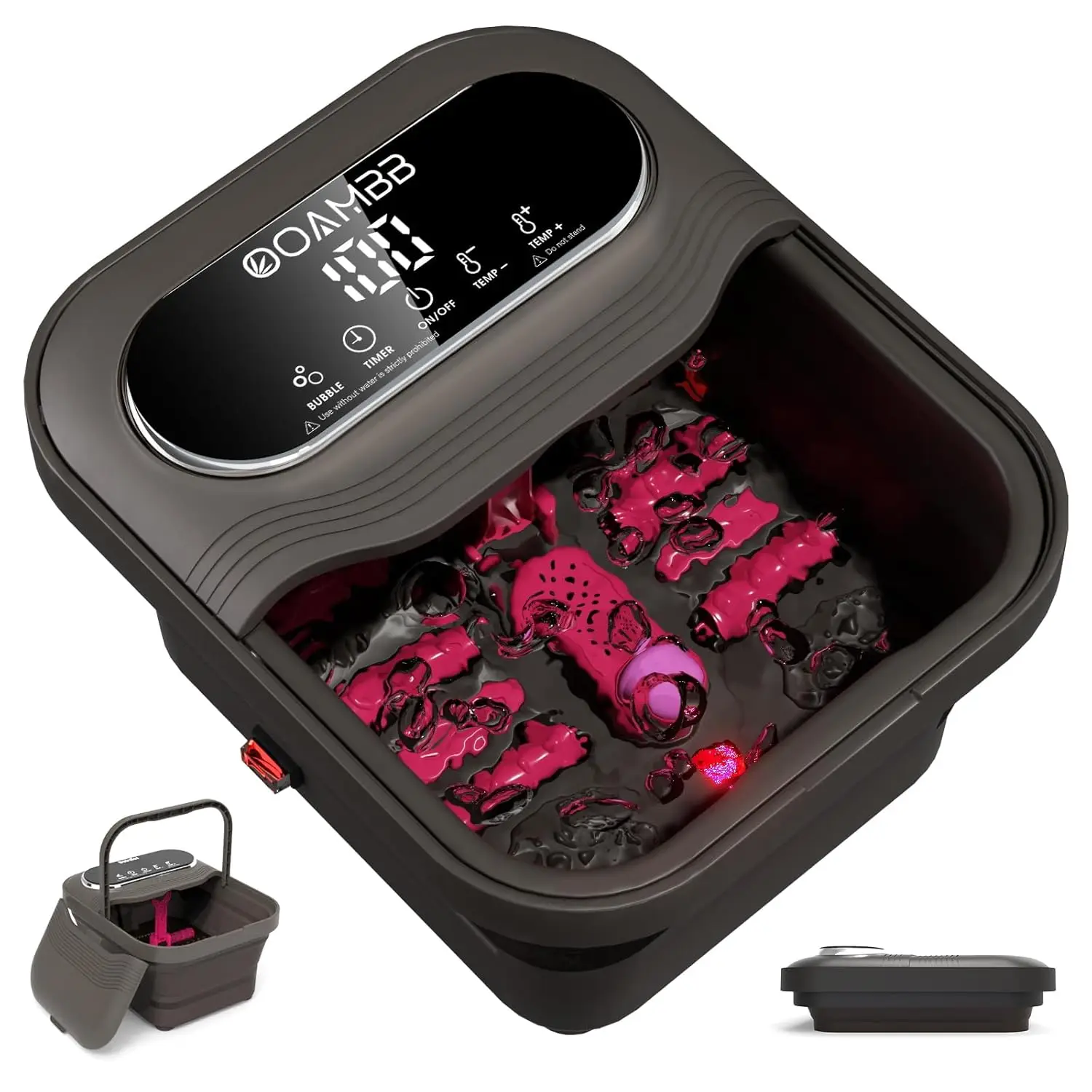 

Collapsible Foot Spa with Heat, Bubbles, Temp Control, XL Touch Screen & Massage Rollers for Stress Relief