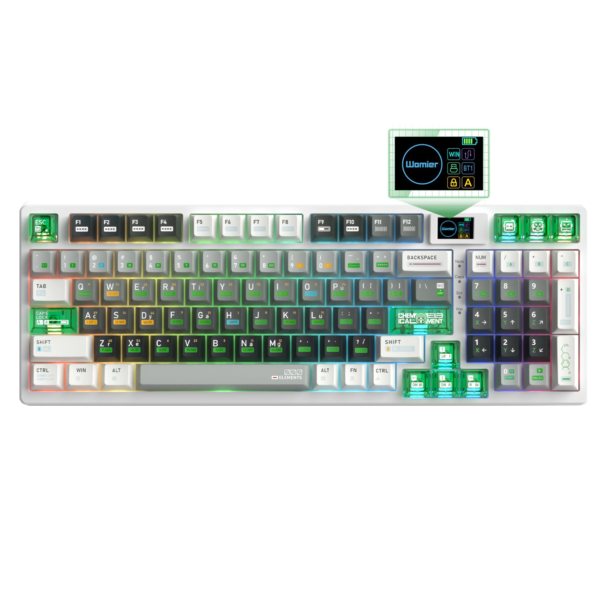 Womier M90 Hot Swap Gasket RGB Keyboard Tri-Mode Gamer Keyboard Wireless Mechanical Keyboard with Multimedia Display for Win/Mac