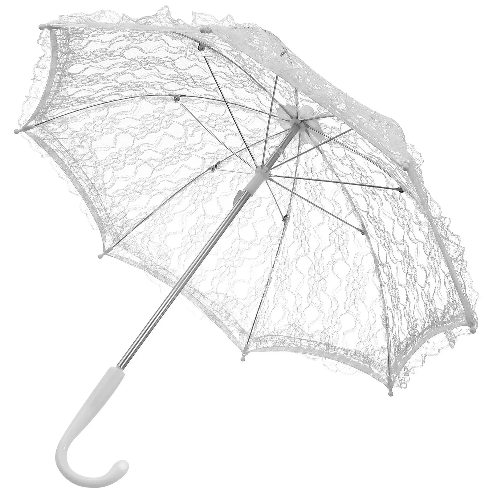 

Decorative Lace Umbrella Vintage Victorian Ivory Tassel Bridesmaid Umbrellas for Rain