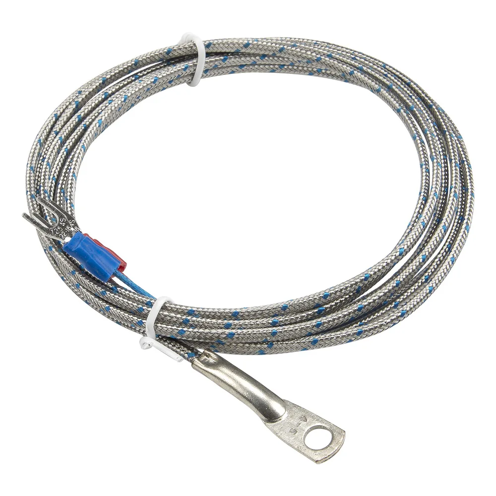 FTARR02 J type 2m multi cores metal screening cable 5mm diameter hole ring head thermocouple temperature sensor