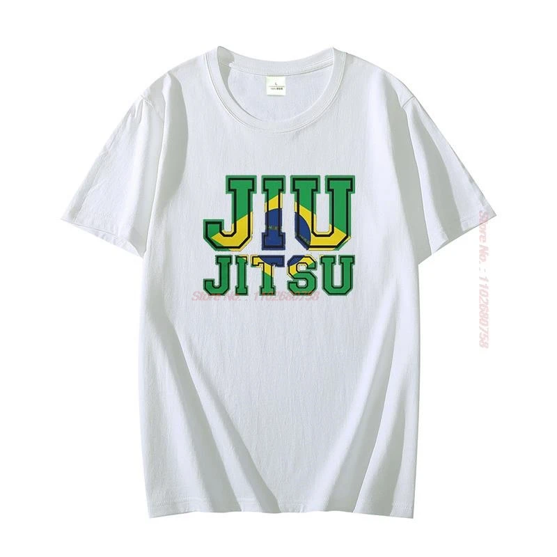 Man T-Shirts Summer Cotton Men Tshirt Flag Bjj Tee Brazilian Jiu Jitsu Teeshirt Men's Short Sleeve T-Shirt Summer Men's Clothing