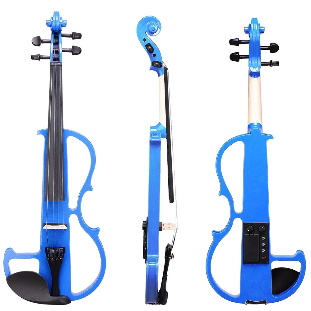 Full Size Violin 4/4 Silent Solid Wood Electric With Bow Case For Beginners Students Fiddle KIT