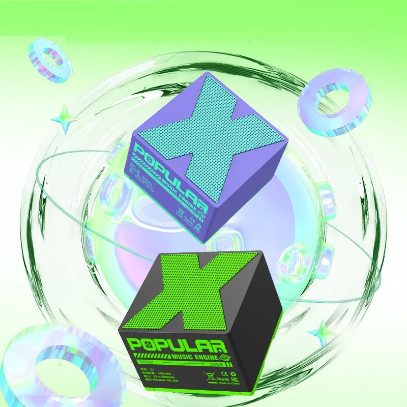 X1 مربع صغير سمّاعات بلوتوث سماعة لاسلكية تعمل بالبلوتوث في الهواء الطلق مضخم صوت محمول ستيريو الصوت المحيطي بلوتوث صغير المتكلم