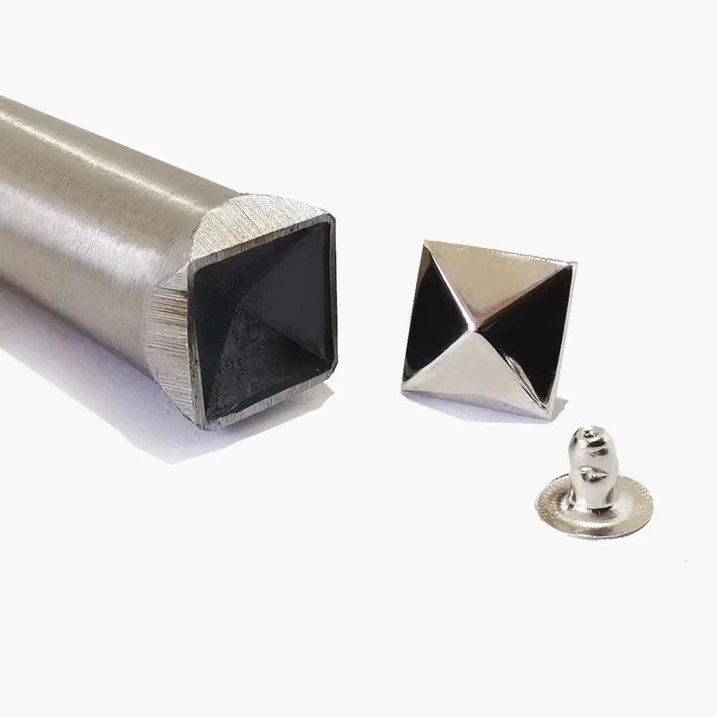 Mould For Install Pyramid Cap Rivets Square Hammer Mounting Rod For Leather Craft Garment Bag Decoration Diy Leather Punches