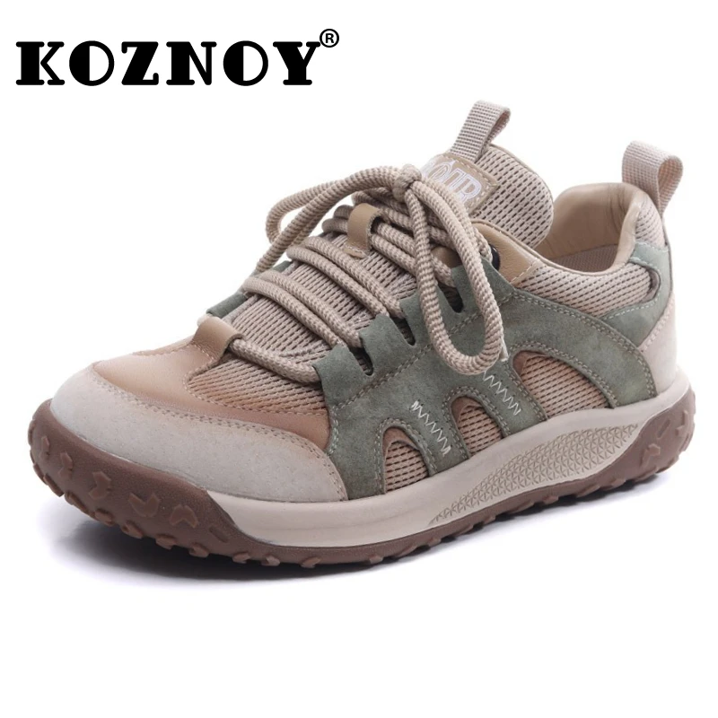 

Koznoy/ 3 см, кожаные сандалии из микрофибры на танкетке, брендовые дышащие полые сандалии на плоской подошве, женская обувь на полой резине