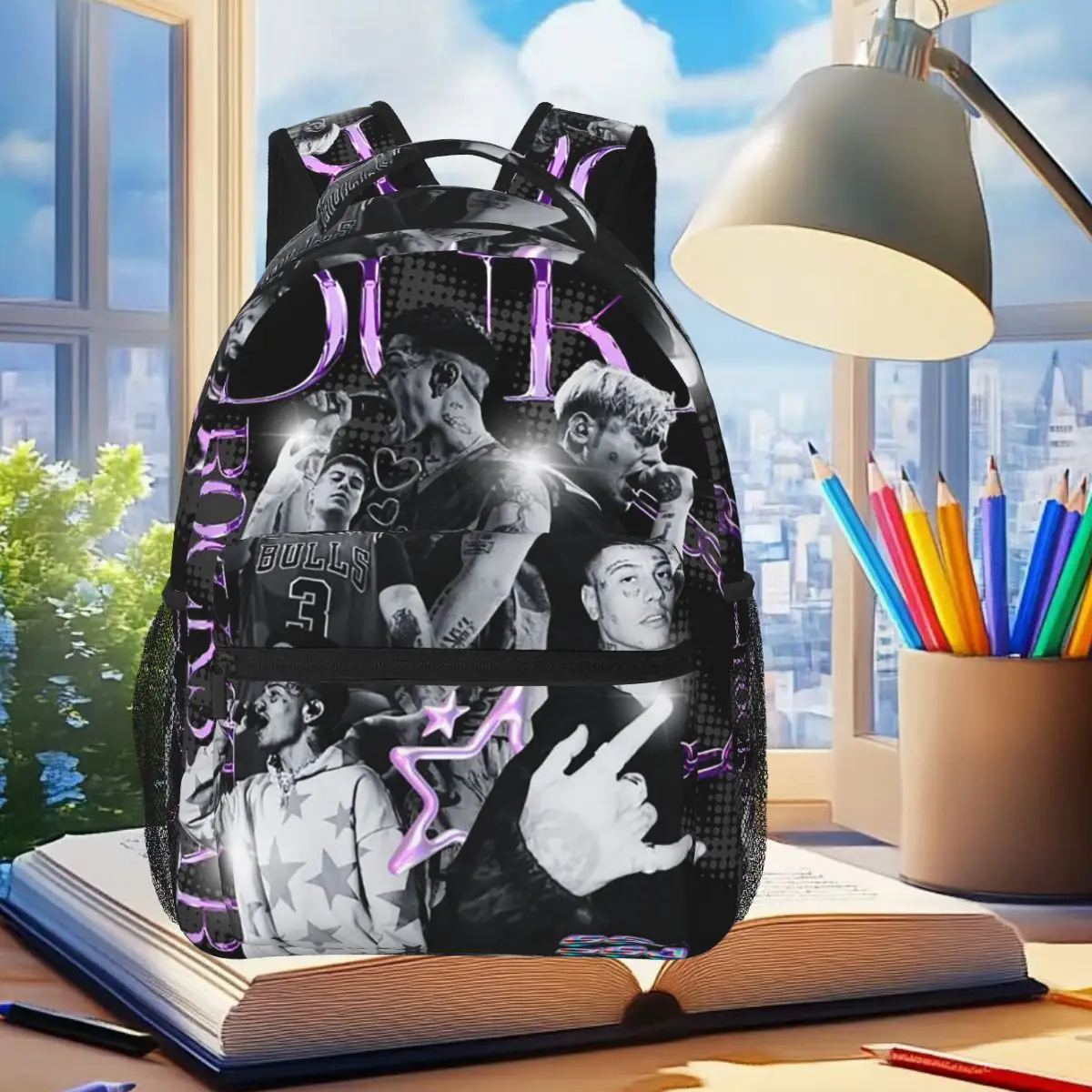Rapper Duki Double Sided Print Backpack Student Boys Girls BookBag Children School Bag Laptop Shoulder Bags for Men Women