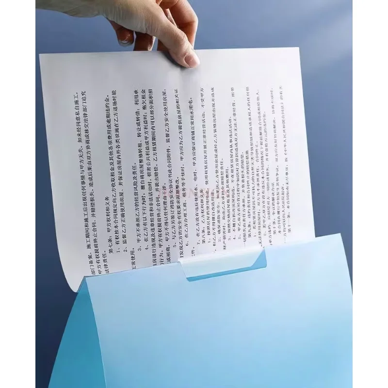 Rotating side open button PP folder A4 drawbar clip swing clip folder pull edge clip report clip diagonal pull clip storage clip