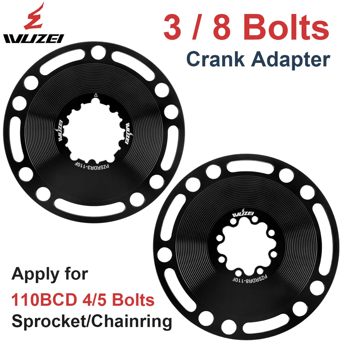 WUZEI convertisseur à montage Direct 8 boulons 3 boulons adaptateur de manivelle vtt 110BCD vélo de route 4 5 boulons convertisseur de plateau pour Sram GXP