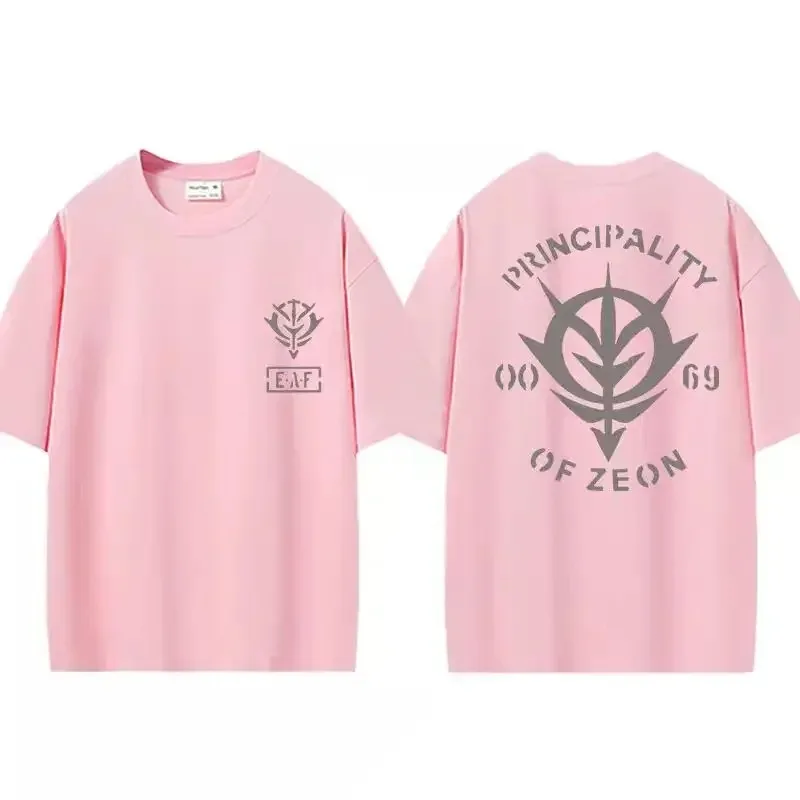Japanese Anime Gundam T-shirt Char Aznable Zaku Empire of Zeon Men's Women's  T-shirt Short Sleeve Breathable Comfortable
