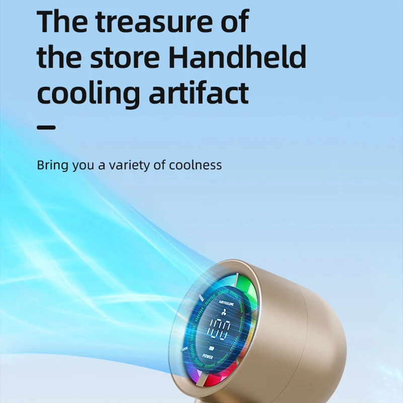 Xiaomi draagbare elektrische ventilator Hoge snelheid 100 snelheden Ijskompresventilator Digitaal display Turbine Mini-campingventilator Hoge wind Thuis Nieuw