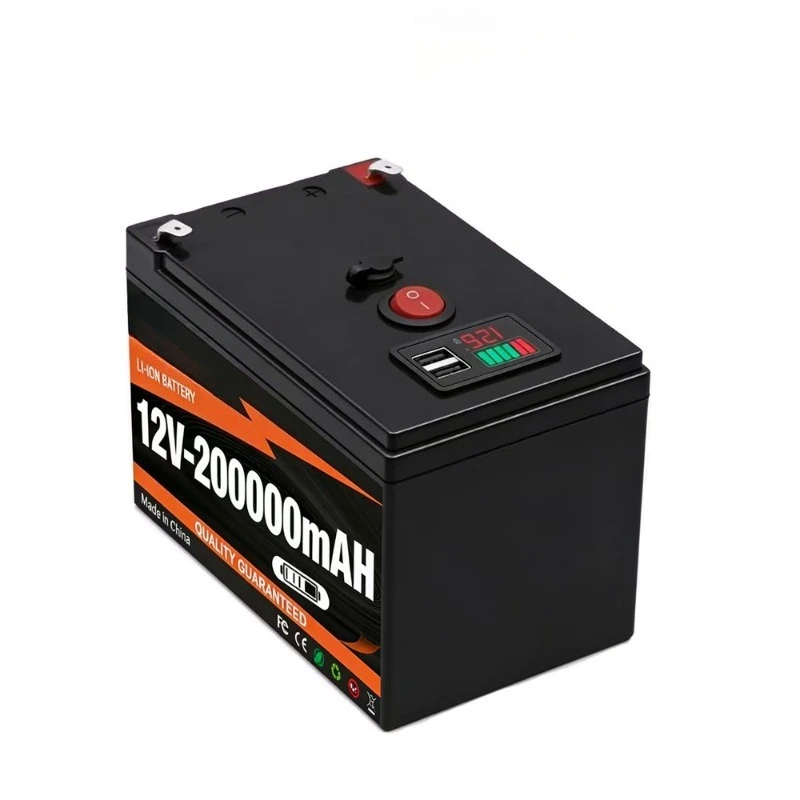 12V 200000mAh Ultra High Capacity Lithium Battery Intelligent Digital Display Design Multiple Safety Protections Rechargeable
