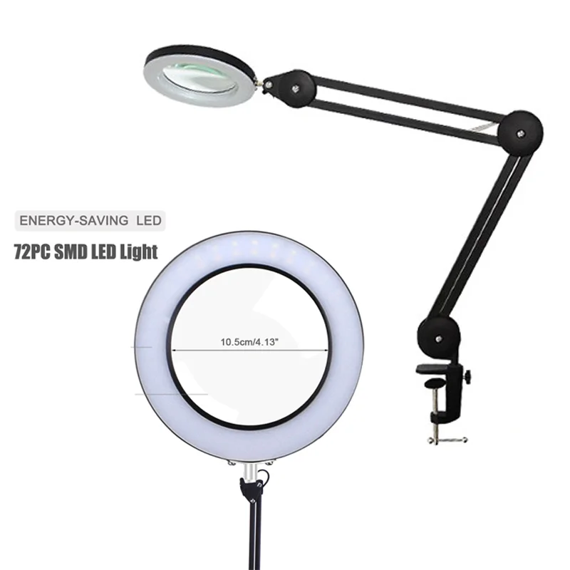 

Foldable Desk Large 8X USB LED Magnifying Glass 3 Colors Illuminated Magnifier Lamp Loupe Reading Rework Soldering New