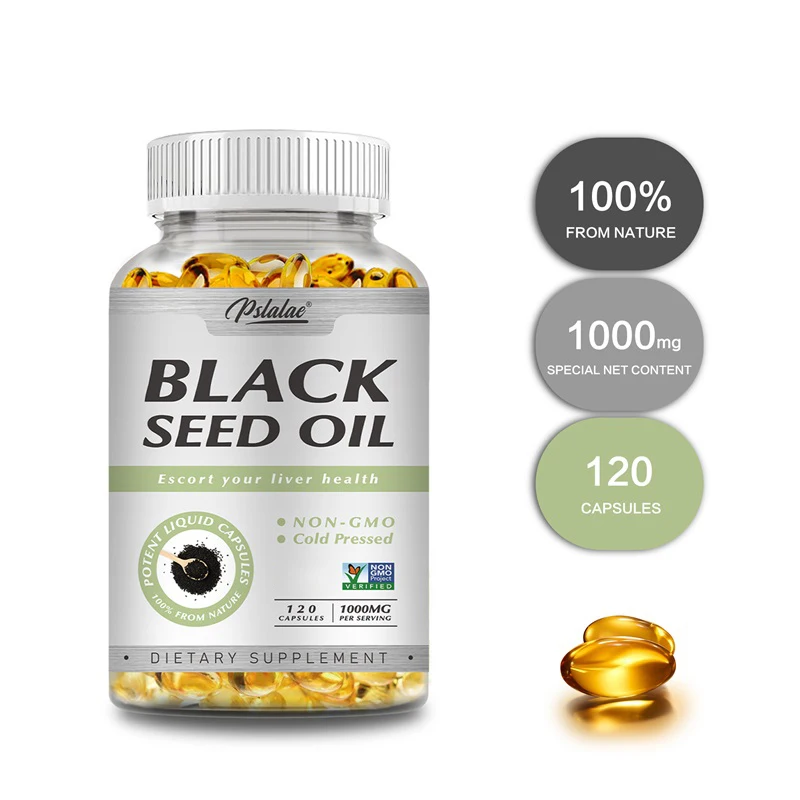 Black Seed Oil Capsules 1000mg - Aids in Digestive Health, Immune Support & Brain Function, Antioxidant