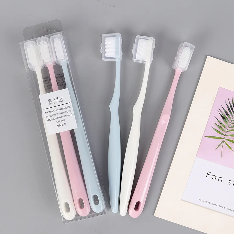 

3 PC Macaron Toothbrush Set Sensitive Gums Soft Hair Deep Cleaning Teeth Brush Portable Travel Adult Toothbrush Clean Oral Care