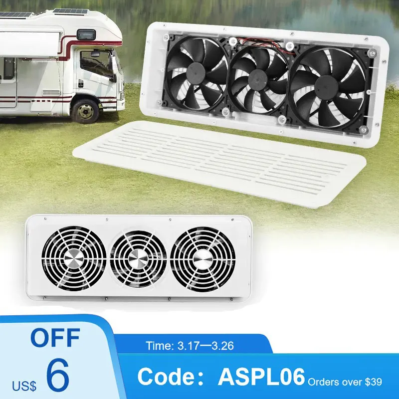 TYTXRV 12V RV Ventilation Cooling Fan Caravan Vent And Fan White Air Inlet And Outlet Exhaust Fans  Silent RV Fan Accessories