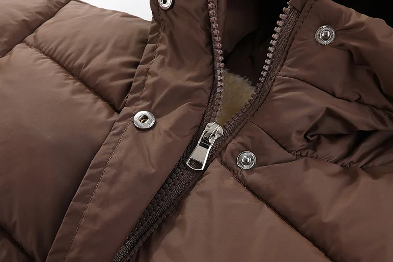 1-8 Jahre Kinder Daunenjacke Herbst Winter Baby Jungen Mädchen Einfarbig Bärenohren Lammwollfutter Dicke Kapuzenjacke – Detail 11