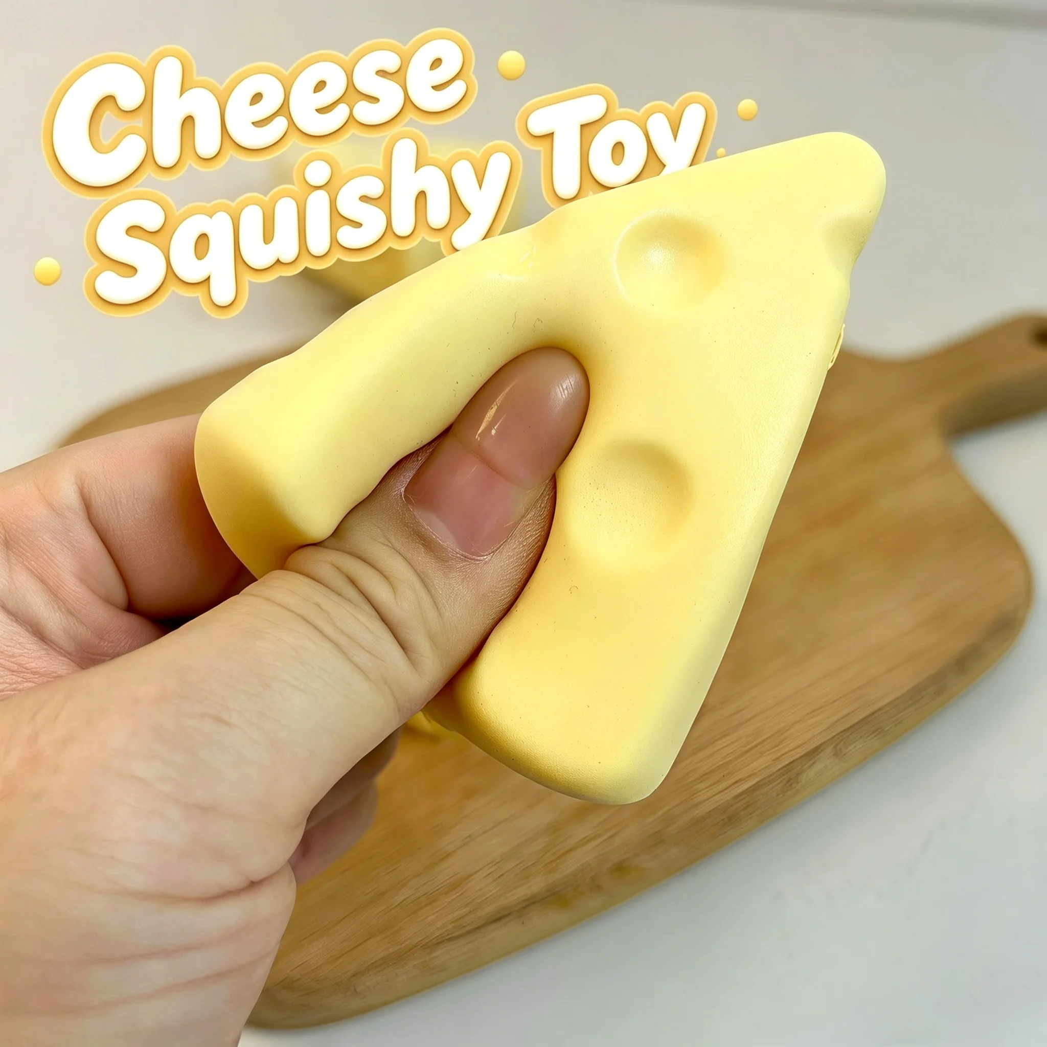 Simulation Cheese Squishy Stress Relief Toys PU Foaming Slow Rising Decompress Bread Pinching ASMR Anti Stress Sensory Gift