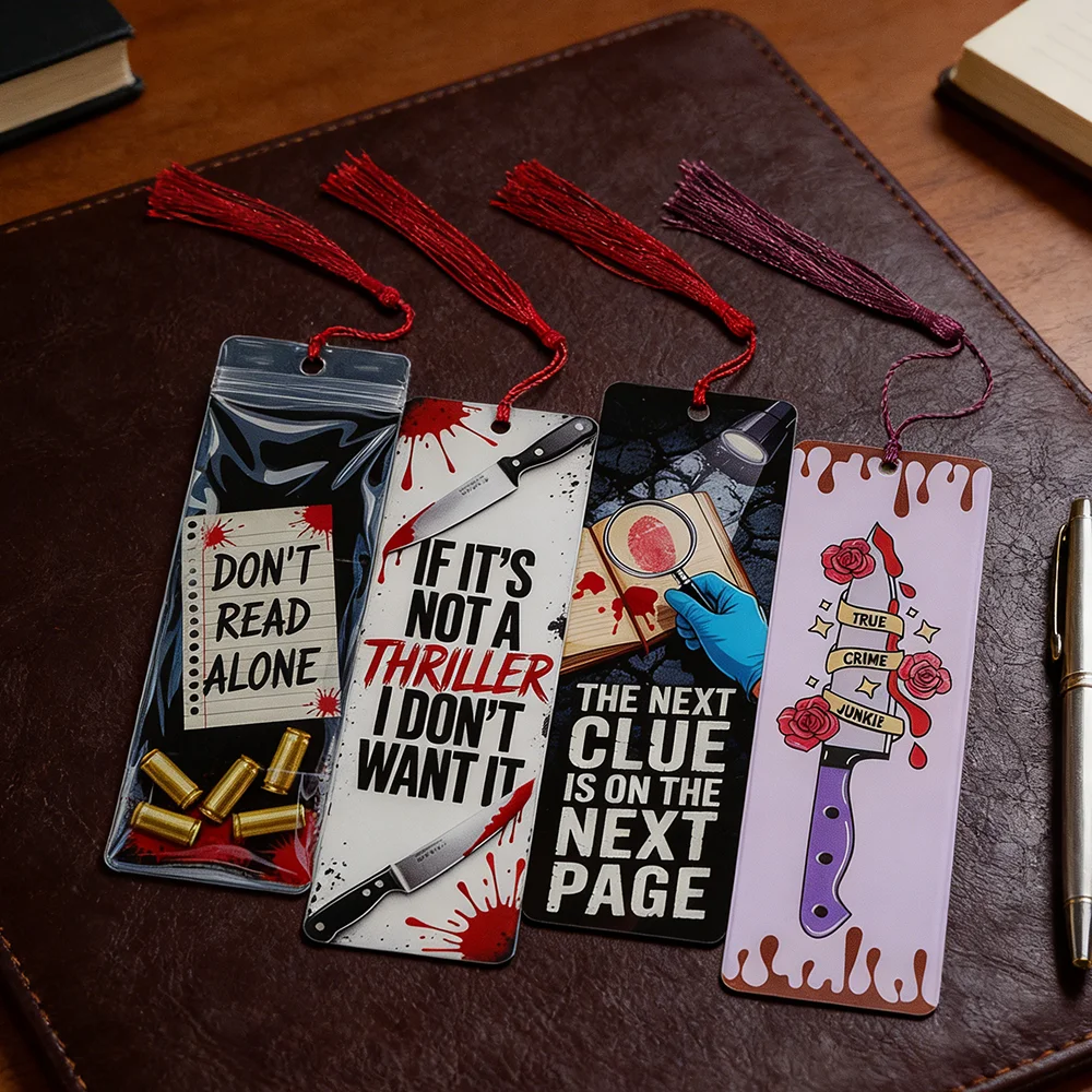 True Crime Acrylic Bookmark Dark Romance Merch for Women Cheap Things Office Supplies Adults Fun Gift Unusual Stationery